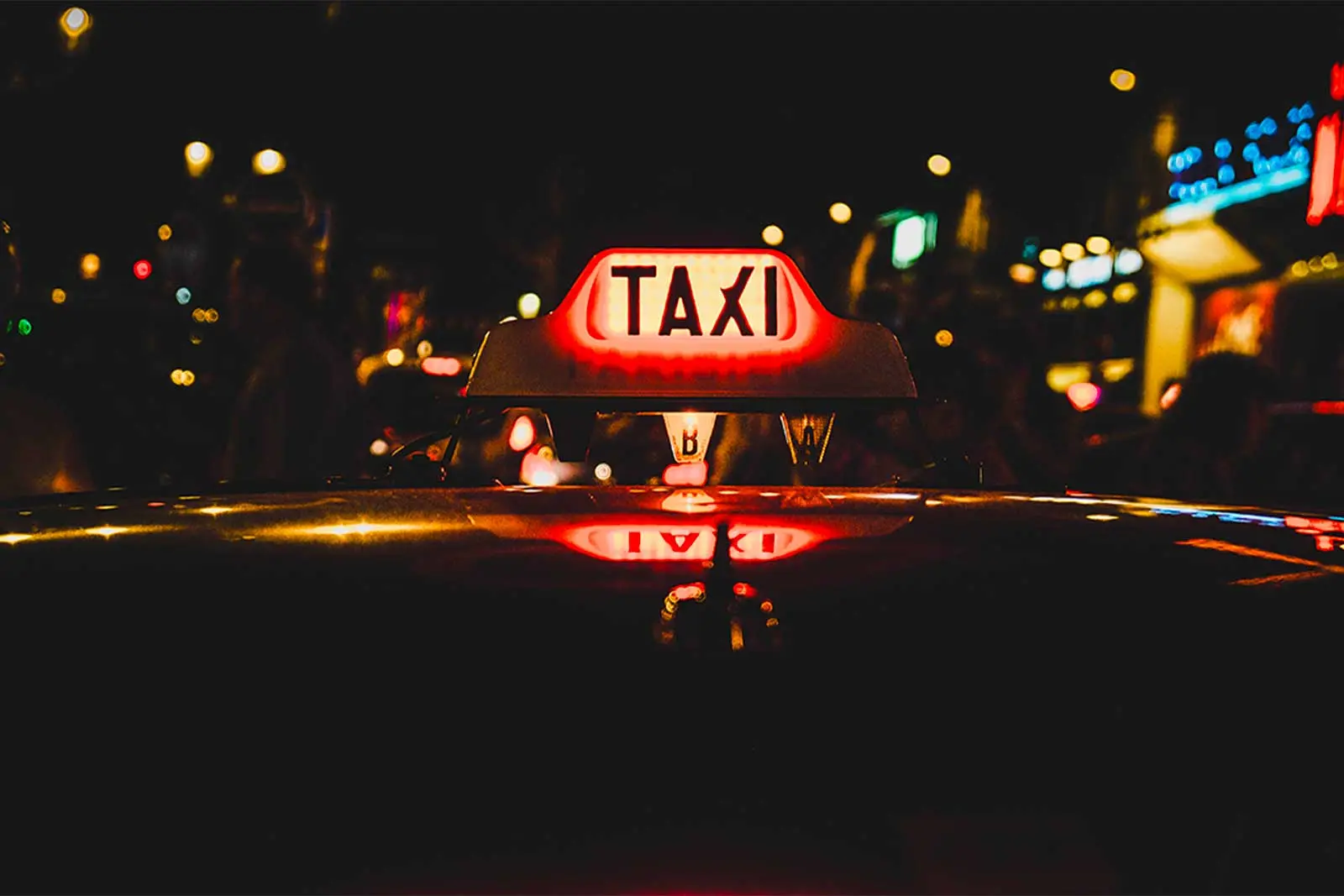 Lampareau de nuit d'un taxi conventionné
